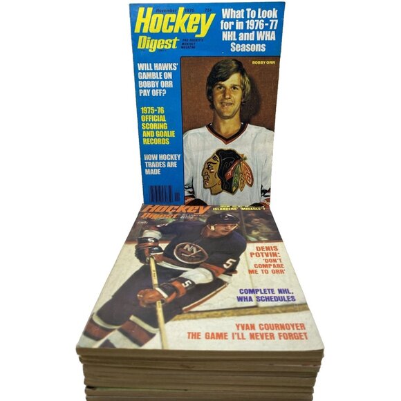 9 Hockey Digest Magazines NHL 1975-1978 Bobby Orr Denis Potvin Jean Ratelle - Picture 1 of 16